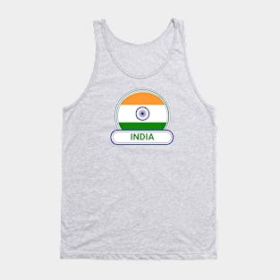 India Country Badge - India Flag Tank Top